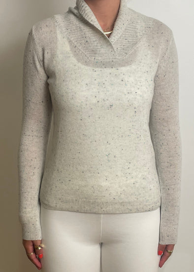 Ribbed Collar Pullover - Snow