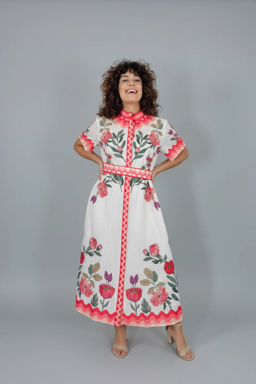 Isla Payal Sydney Shirtdress - Wildflower Ivory