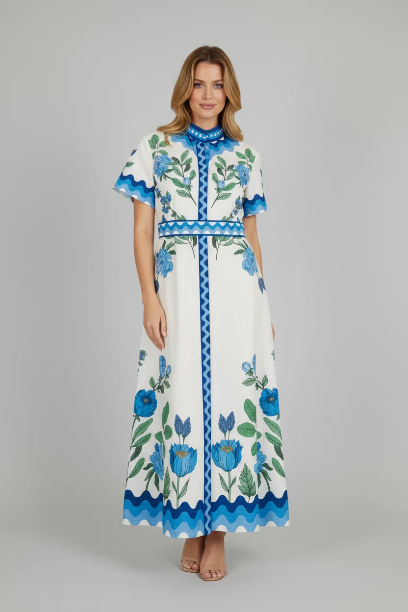 Isla Payal Sydney Shirtdress - Wildflower Blue