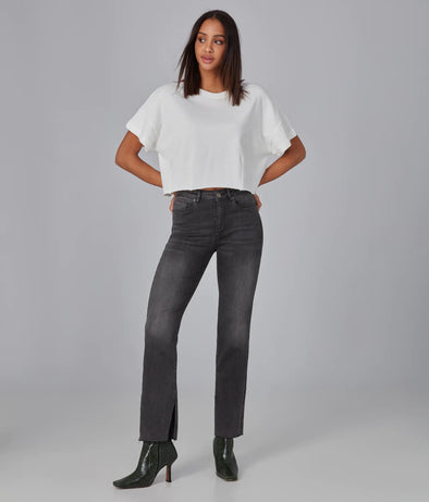 Lola Jeans Jasper Mid Rise Straight Jeans - Smokey Grey
