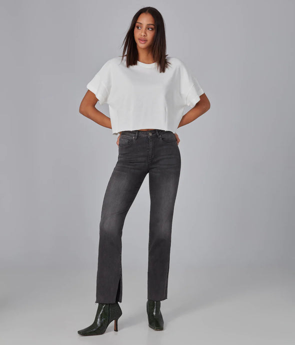 Lola Jeans Jasper Mid Rise Straight Jeans - Smokey Grey