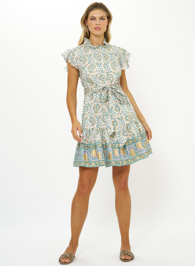 Oliphant Ruffle Collar Button Mini - Marseille Green