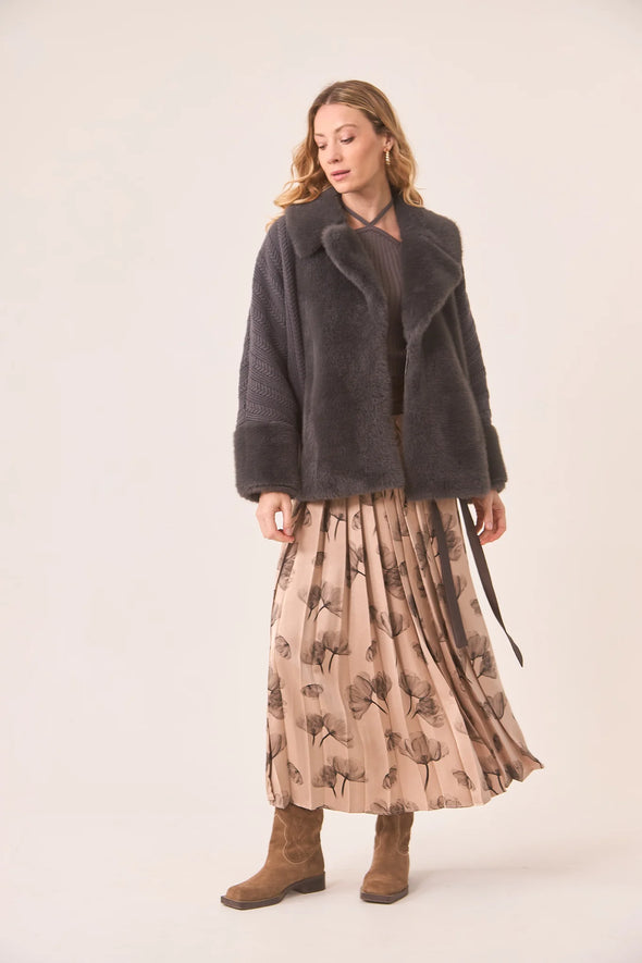 NKN Combined Short Coat - Grey