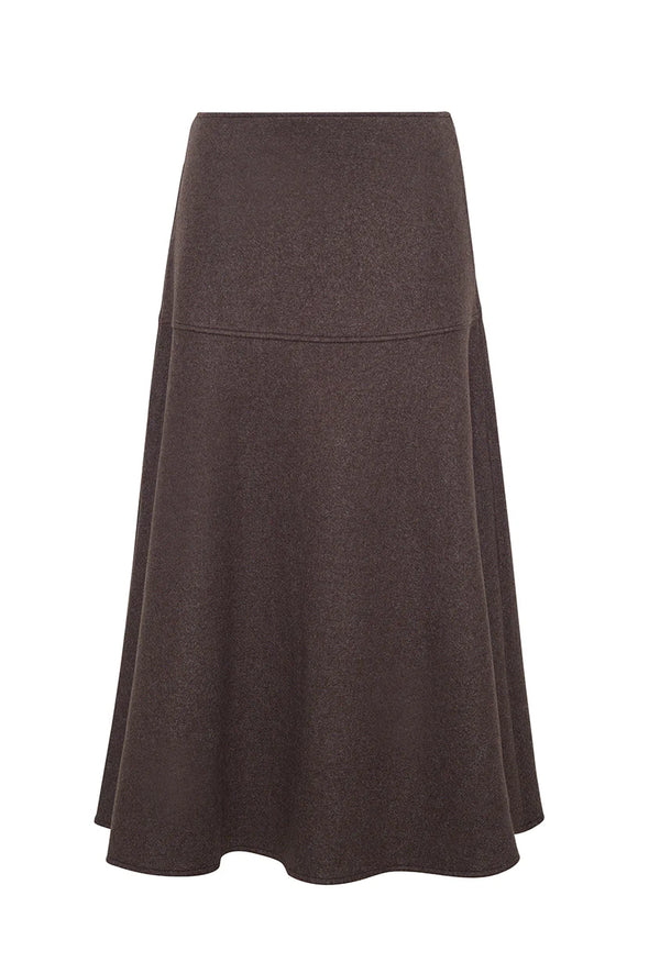 Burgess Nan Knit Midi Skirt - Chocolate Blend
