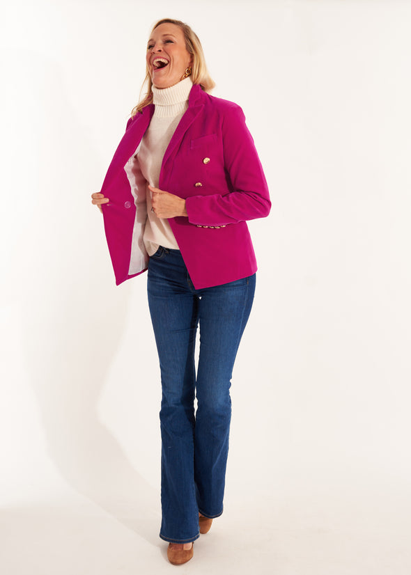 Dolce Cabo Velvet Blazer - Magenta