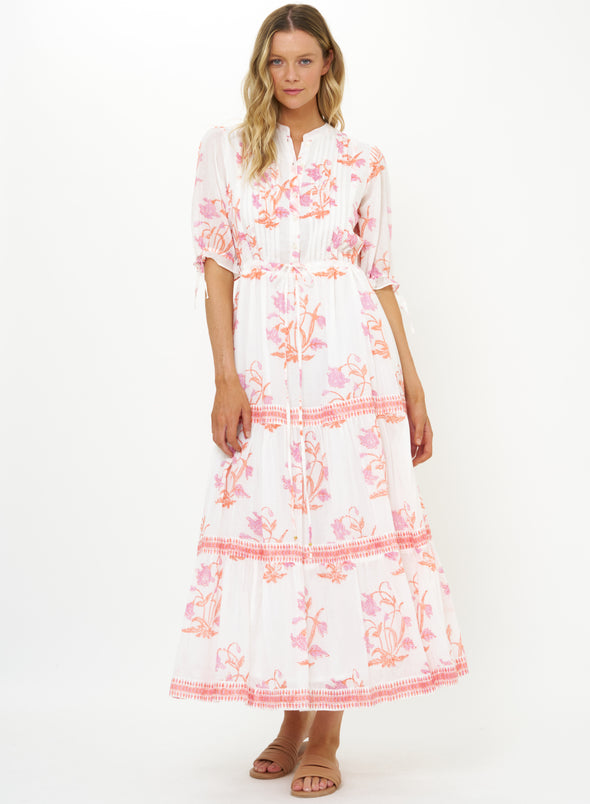 Oliphant Cinched Pintuck Maxi - Ostuni Coral