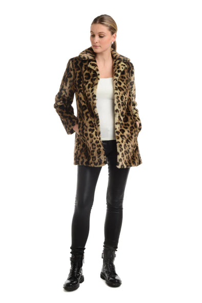 Patty Kim Classic Notch Coat - Leopard