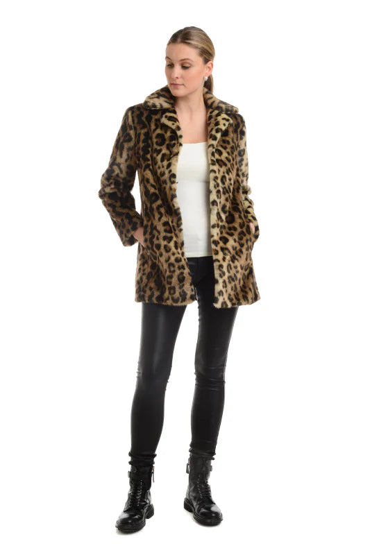 Patty Kim Classic Notch Coat - Leopard