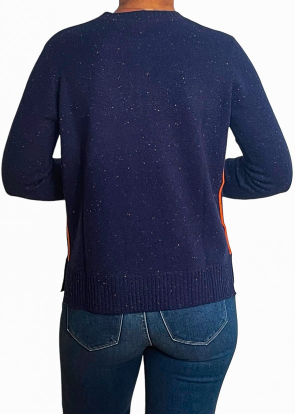 Starr Marled Cashmere Crew - Navy