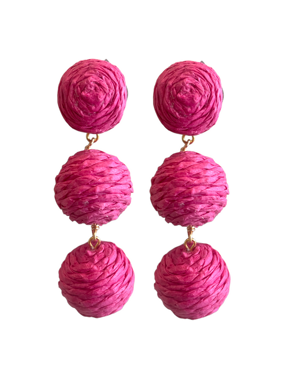 KEP 3 Drop Mini Rafia Earring - Various Colors