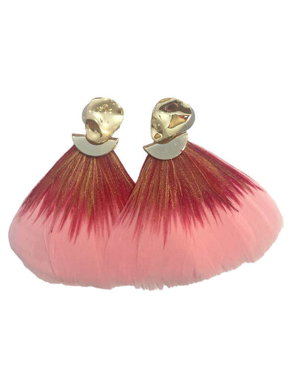 Frederika Padula Feather Earring - Pink