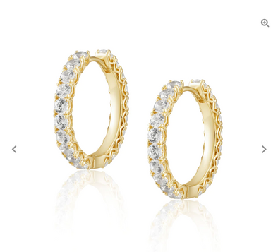 Sahira Piper Cz Hoops - Gold