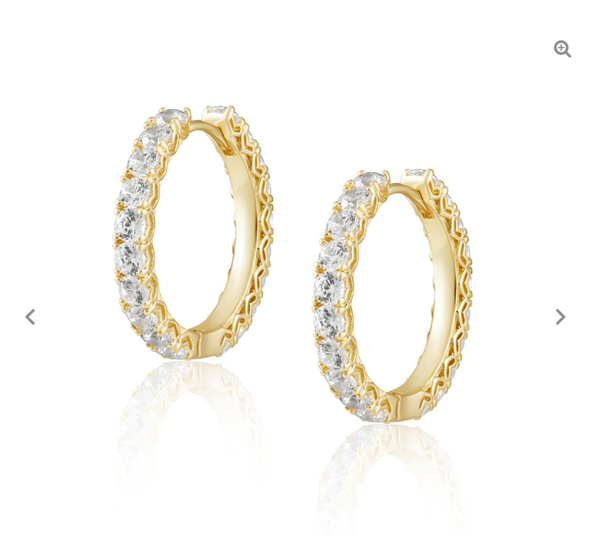 Sahira Piper Cz Hoops - Gold