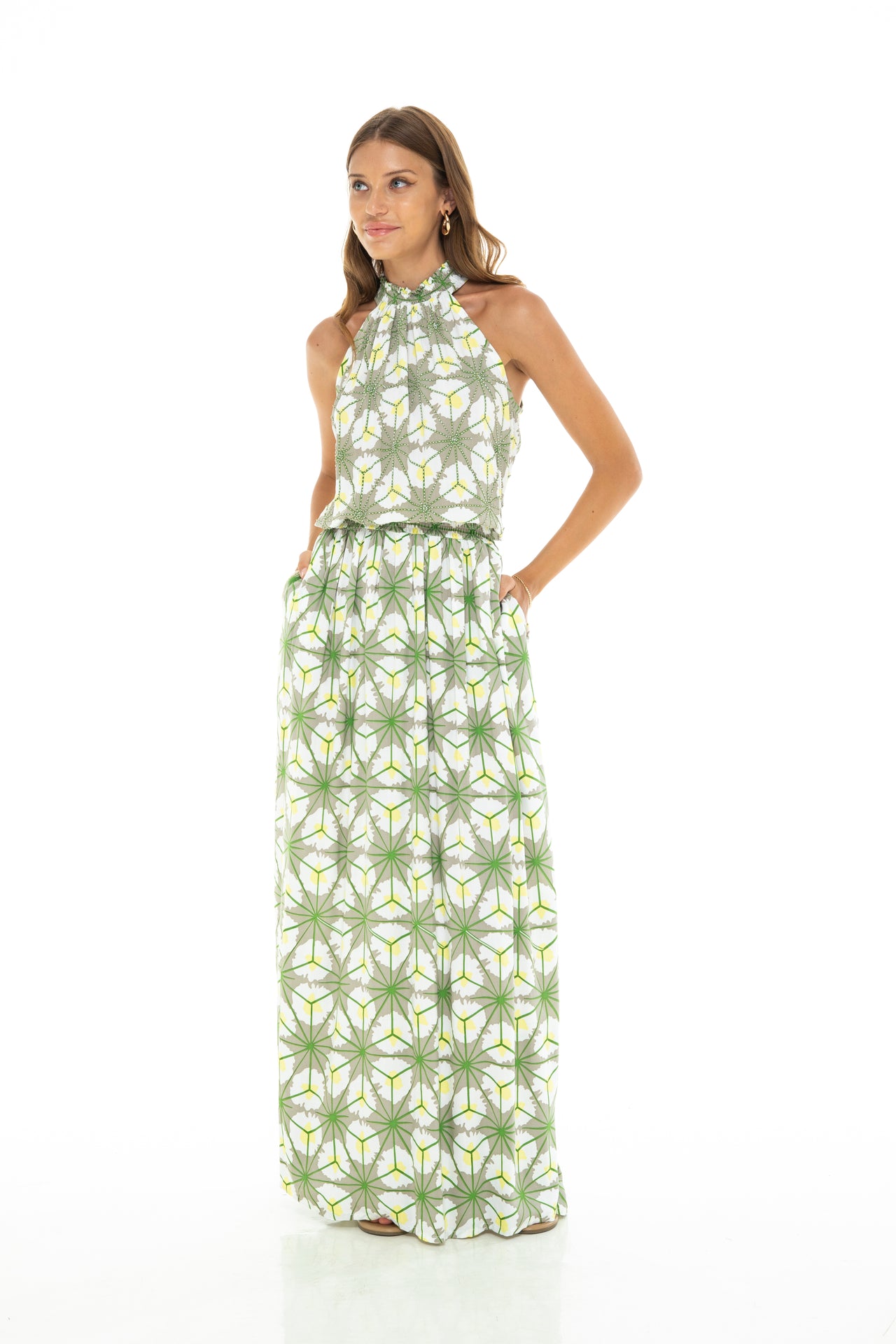 Skemo Spring Alexa Long Dress - Green