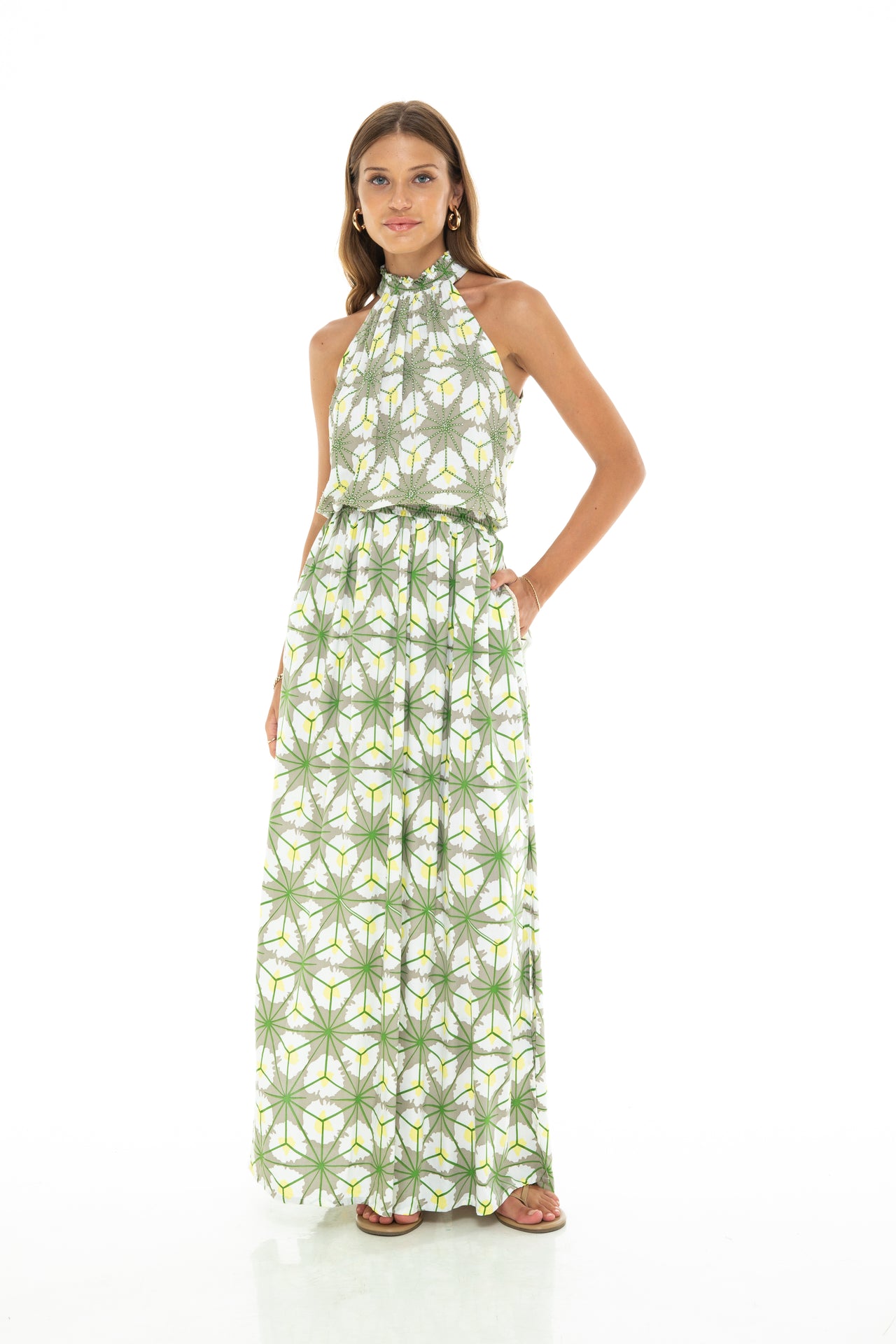 Skemo Spring Alexa Long Dress - Green