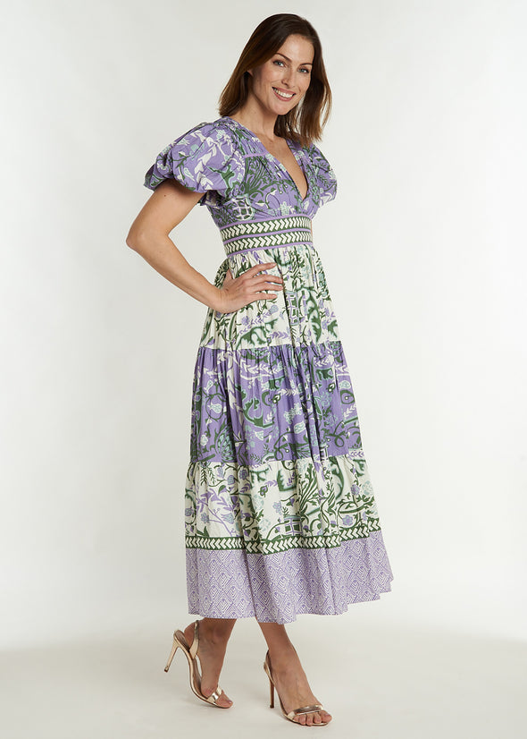 Heather Dress - Frolic Cream and Lavender