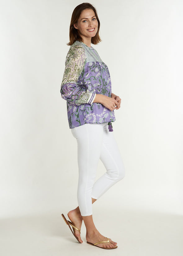 Oopsy Blouse - Frolic Cream and Lavender
