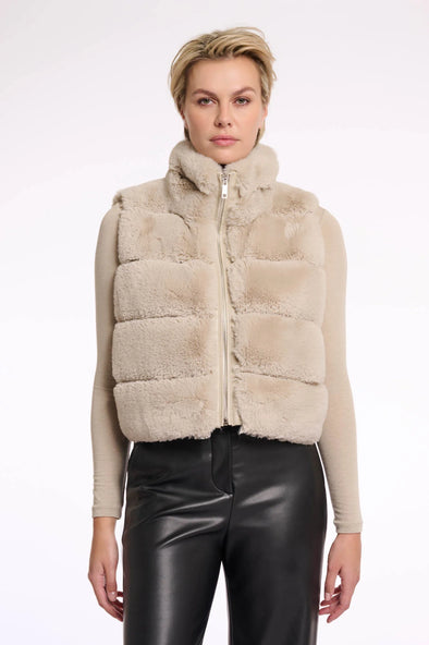 Rino & Pelle May Faux Fur Vest - Birch