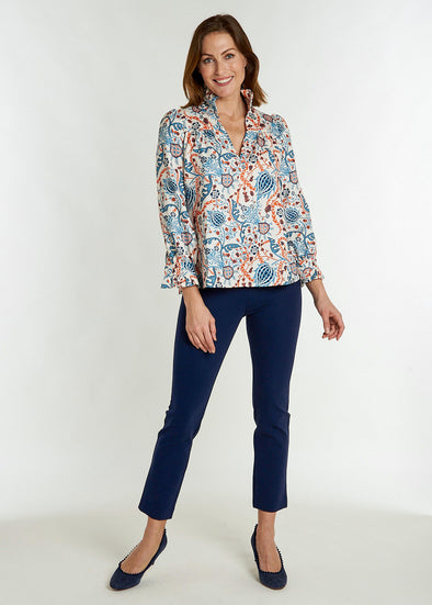 Aspen Blouse - Frolic Cream and Steel
