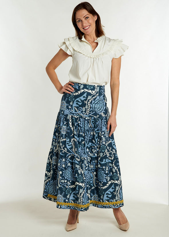 Samana Skirt - Frolic Aegean Blue