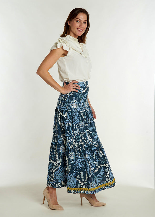 Samana Skirt - Frolic Aegean Blue