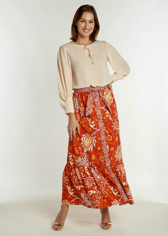 Tantivy Skirt - Frolic Orange