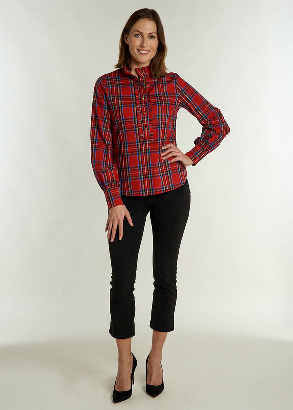 Devon Ruffle Blouse - Royal Stewart