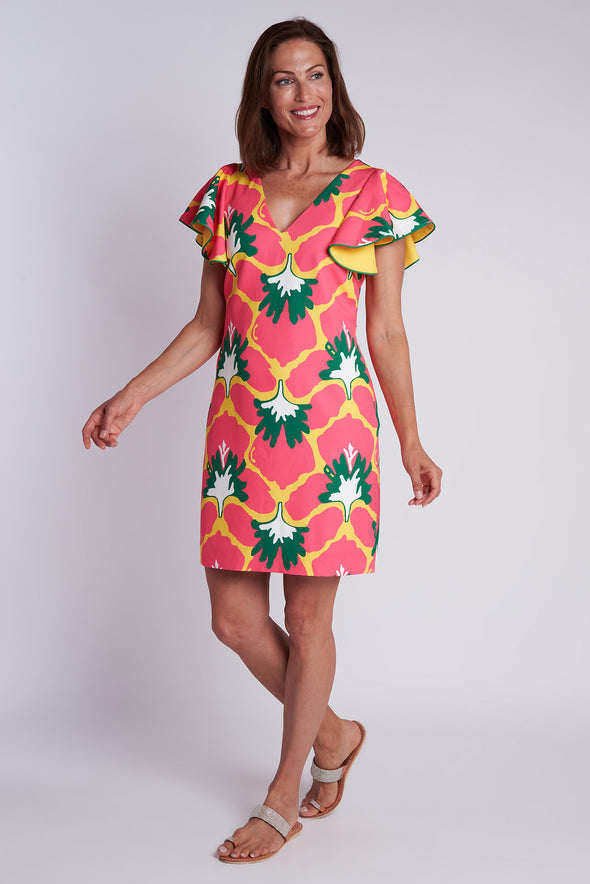 Ollie Dress - Iris Hot Pink