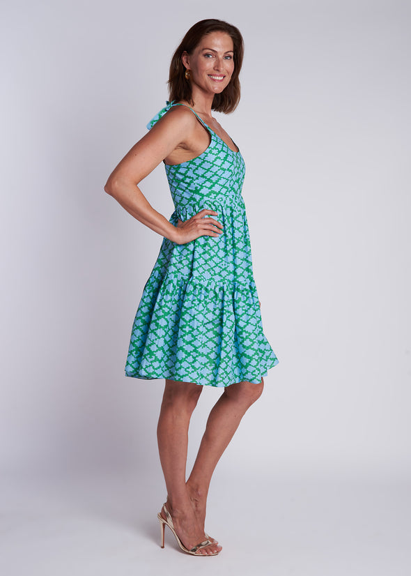 Fiona Dress - Onyx Blue / Green