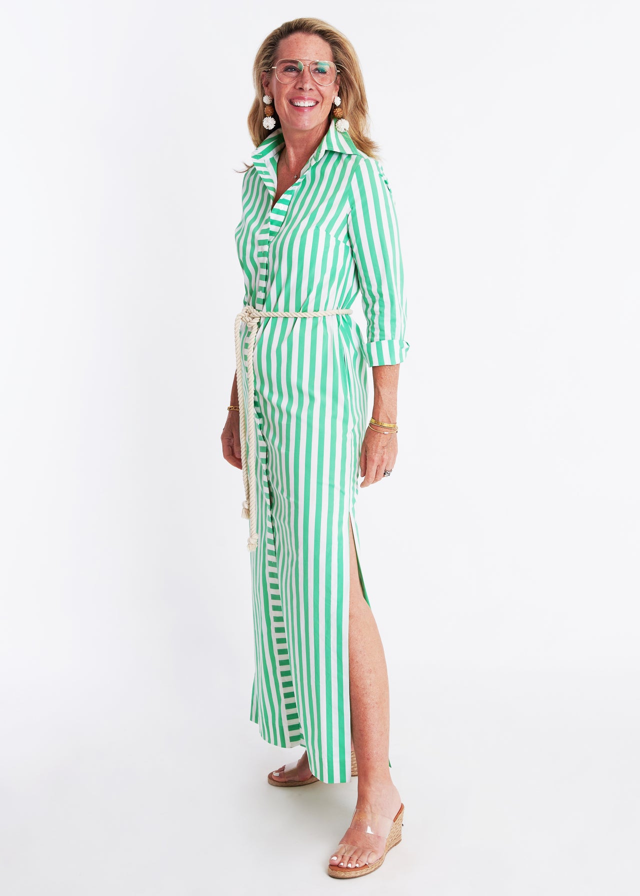 Monteith Caftan - Green Stripe