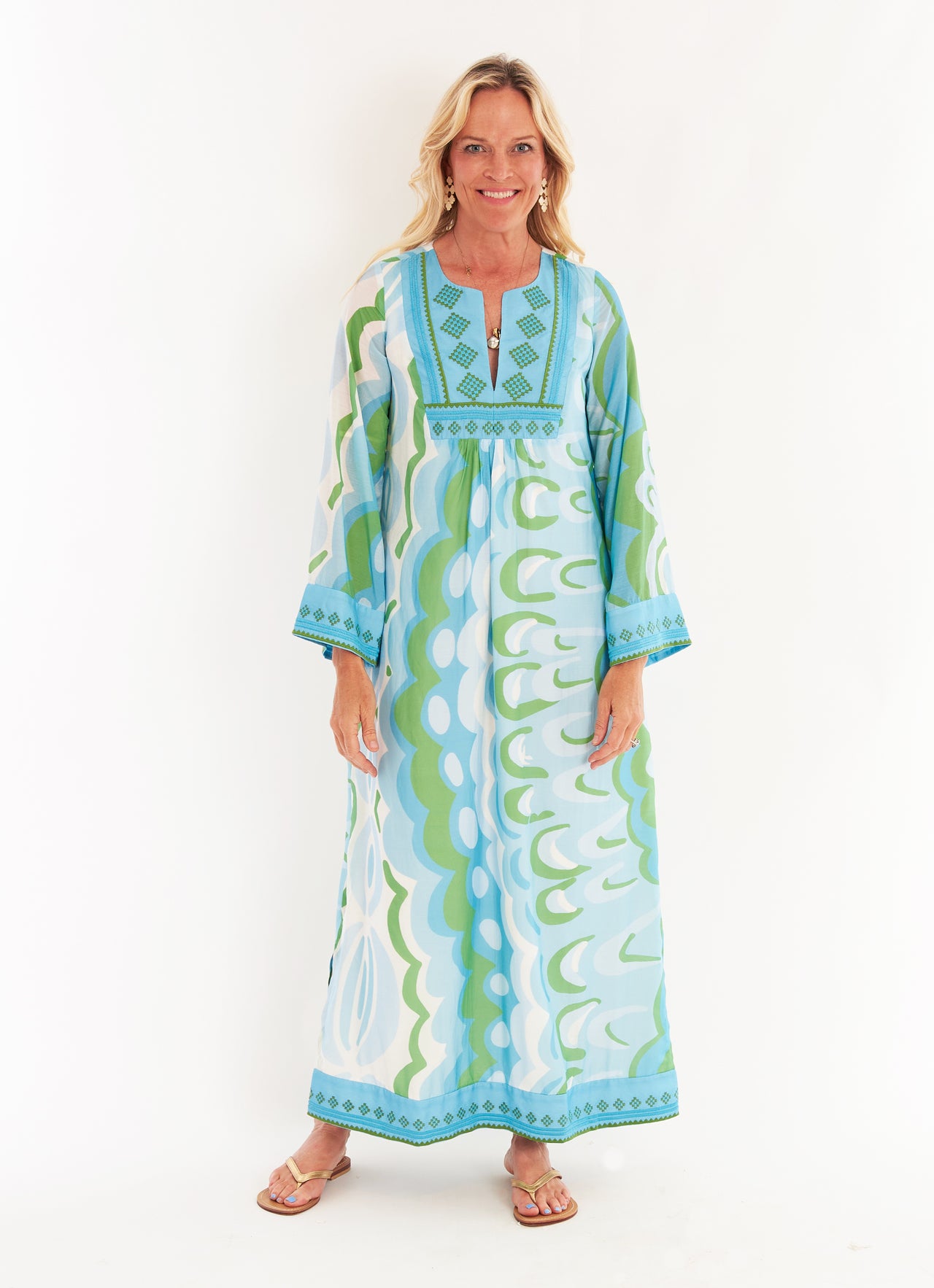 Crispell Caftan - Marble Tahitian Tide