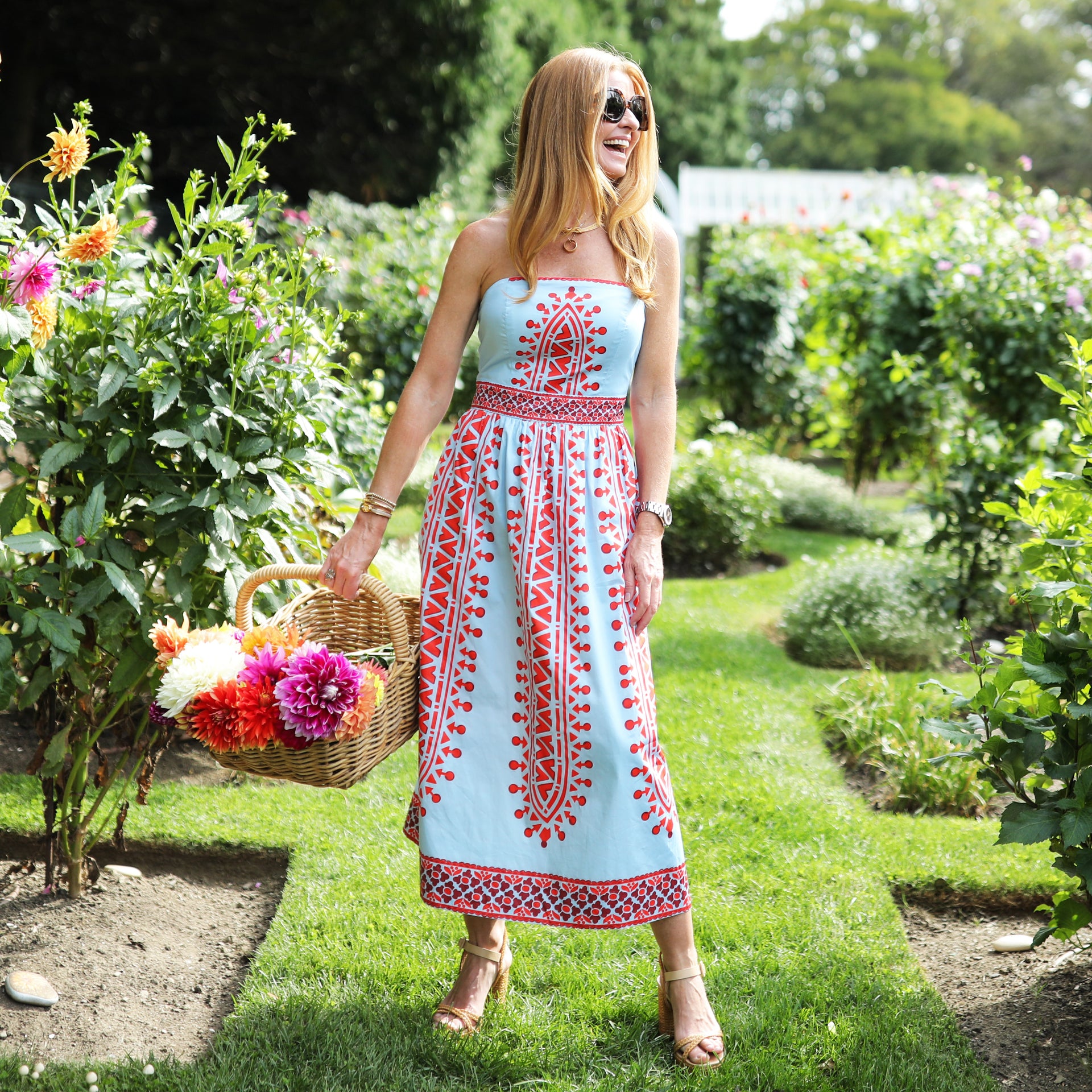 americana maxi dress Americana Patchwork Maxi Dress in Red Medium