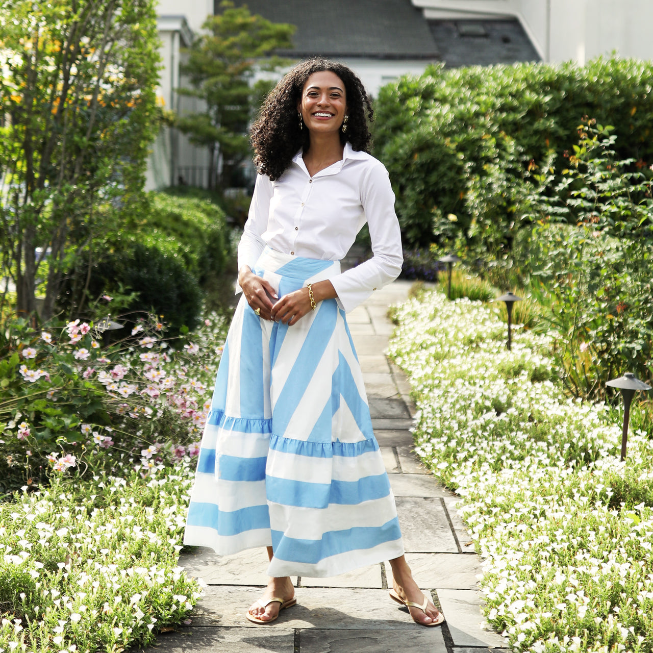 Trask Skirt - Sky Top Stripe