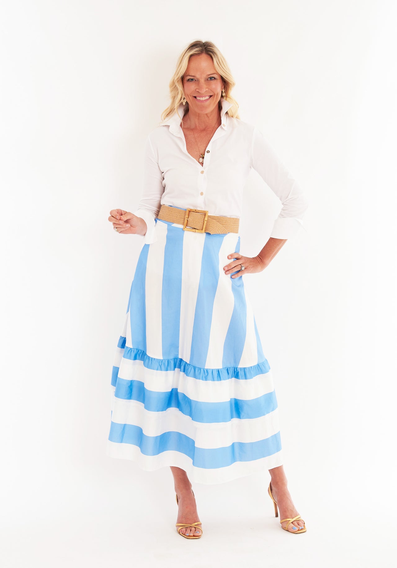 Trask Skirt - Sky Top Stripe