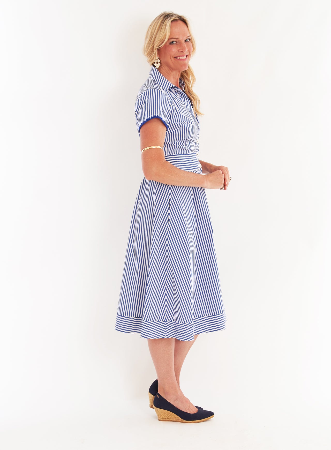 Milan Dress - Navy Stripe