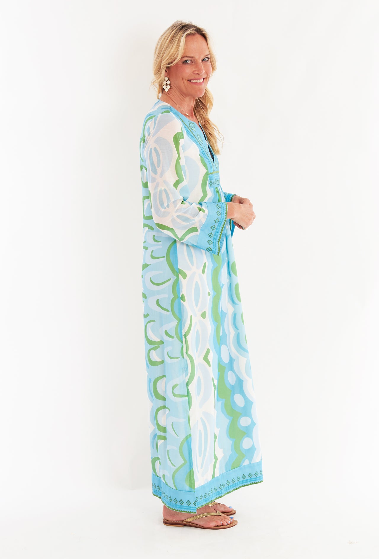 Crispell Caftan - Marble Tahitian Tide