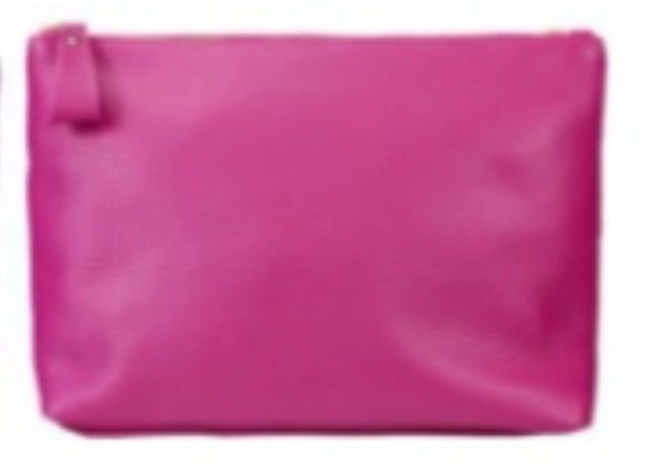 Jijou Capri Pebbled Leather Pouch - Large