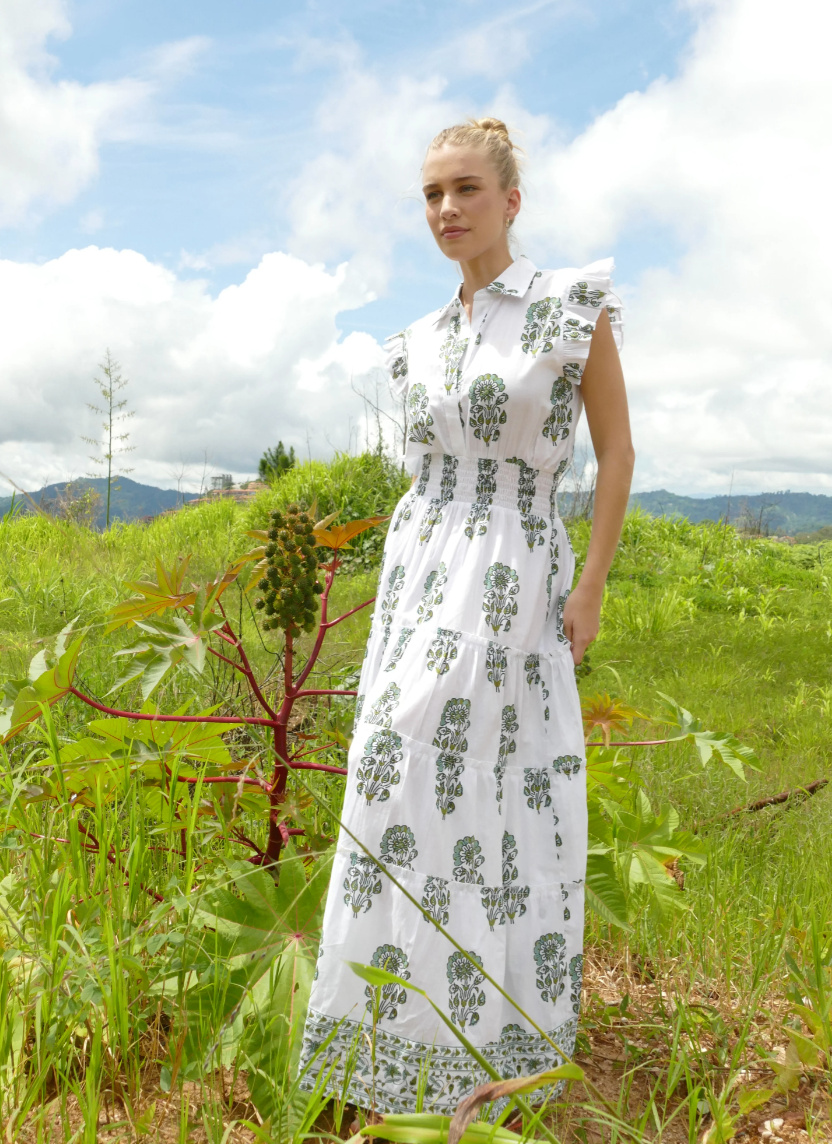 Bindu Paulina Dress - Green Tea