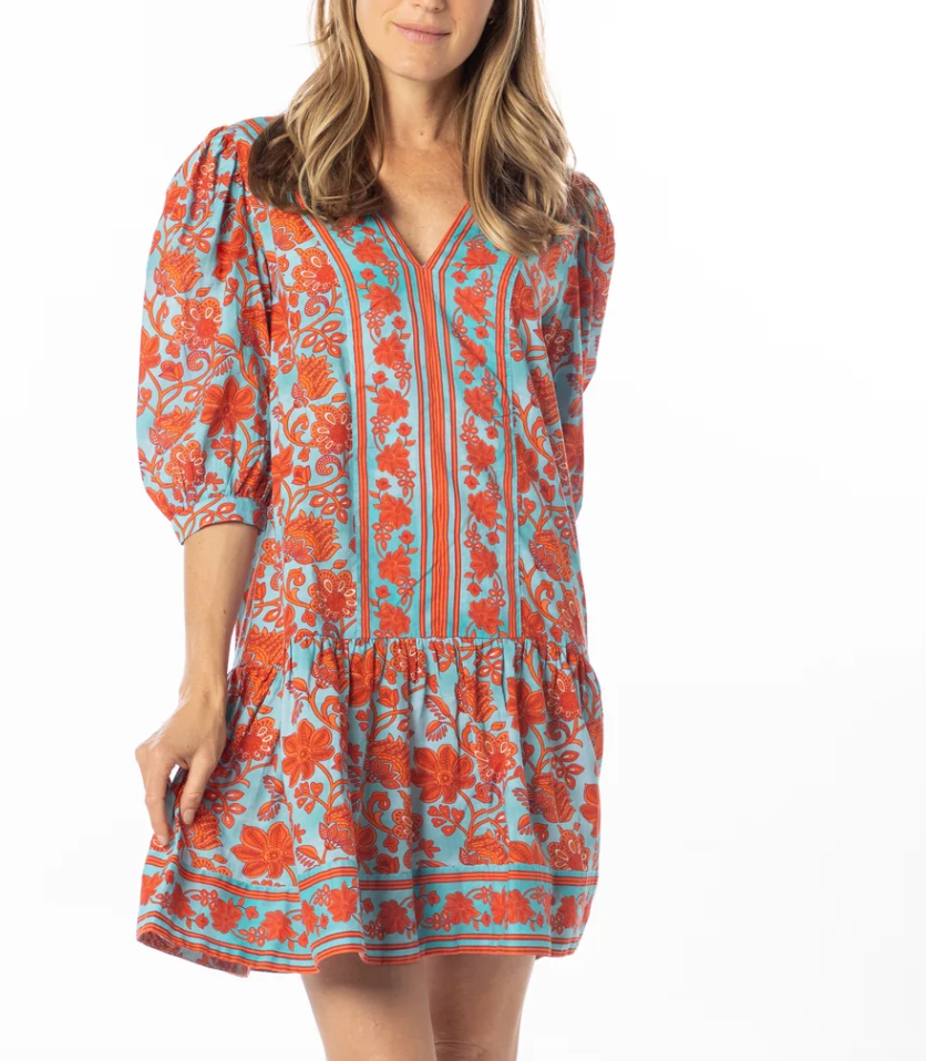 Bindu Natalia Dress - Red, White & Blue