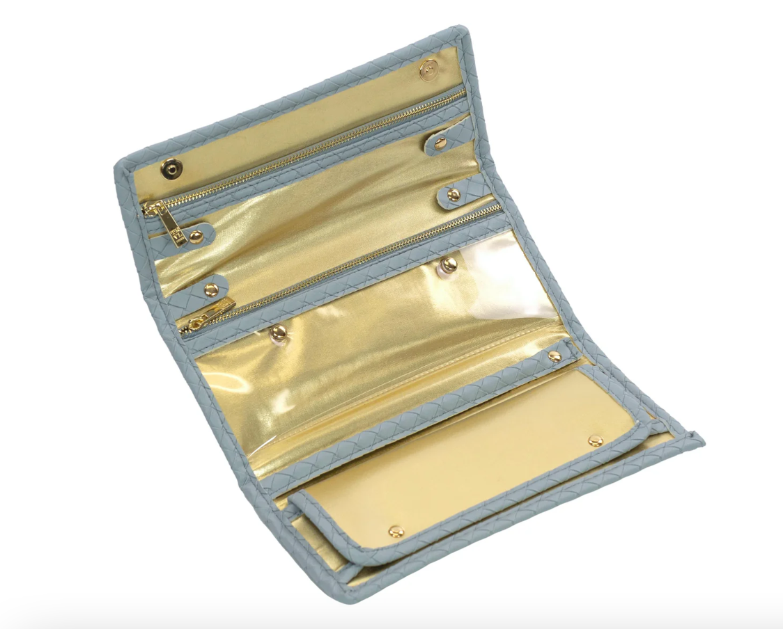 TRVL LUXE JEWELRY WALLET - WOVEN BLEU