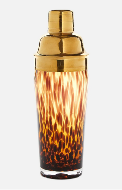 Two's Company Tortoise Print Cocktail Shaker