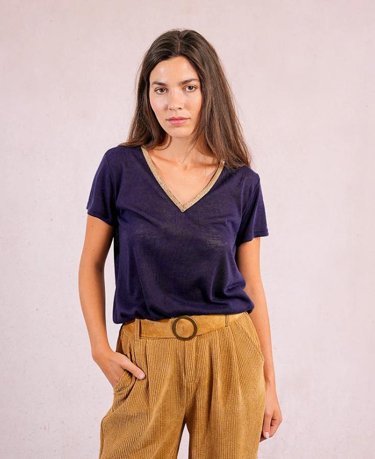 Molly Bracken Navy V-Neck