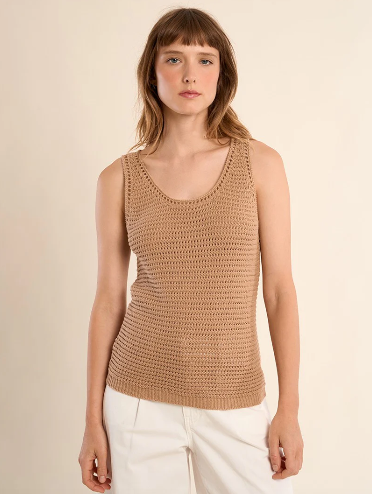 Molly Bracken Beige Knitted Tank Top