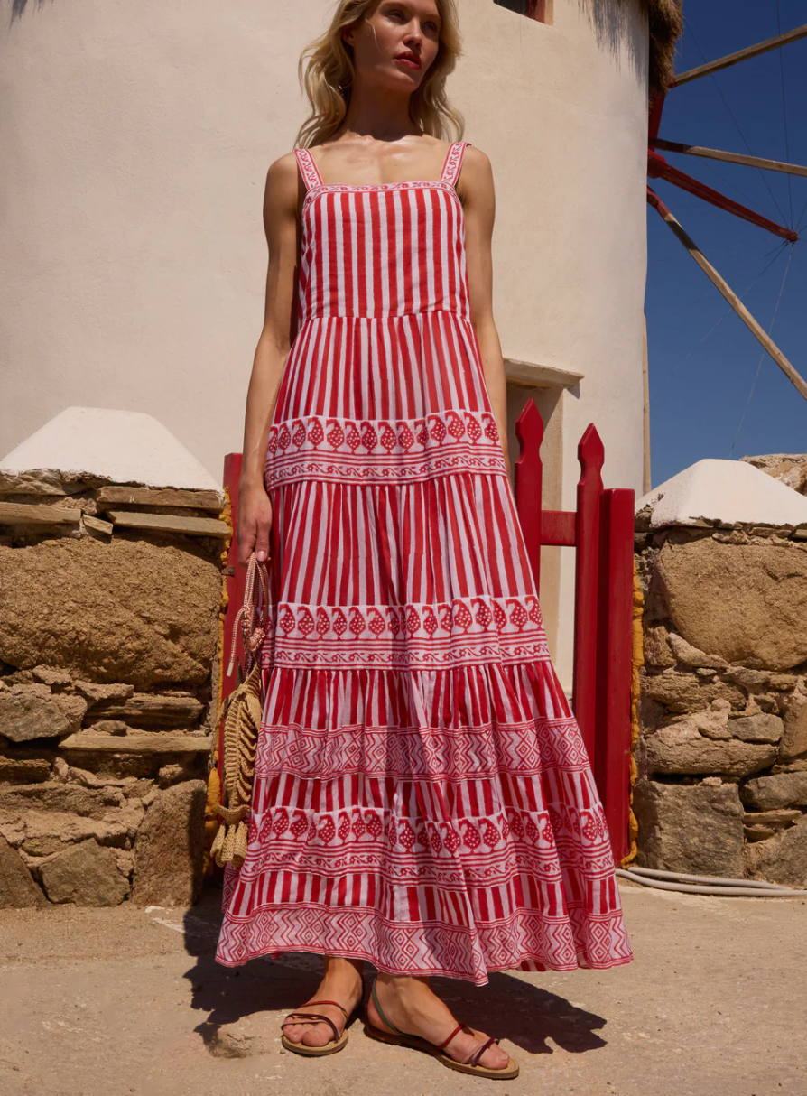 Oliphant Strappy Maxi- Santorini Red