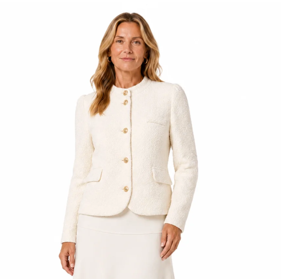 Burgess Edie Boucle Jacket Cream