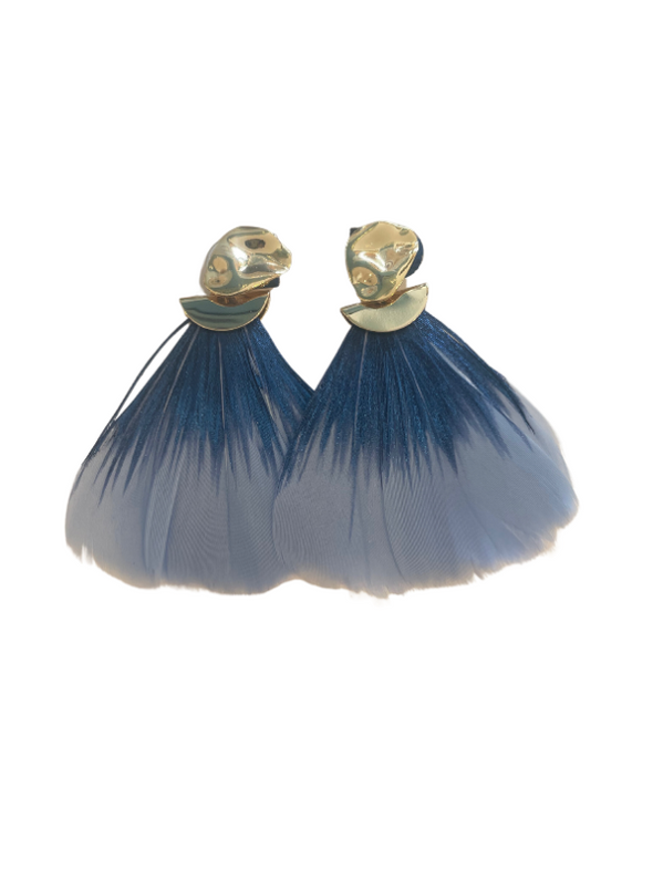 Frederika Padula Feather Earring - Blue