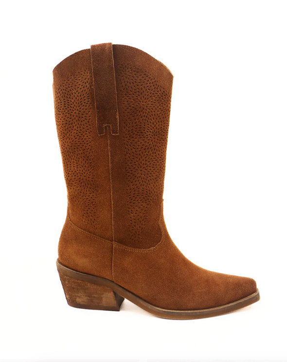 Stivali Summerfest Western Cowboy Boots - Tan Suede