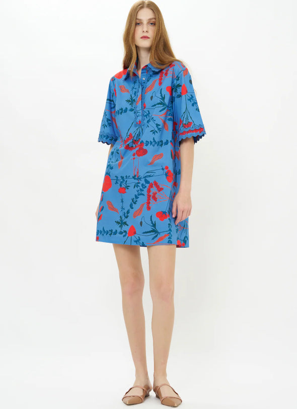 Oliphant Mini Collared Shirt Dress - Bartram Blue