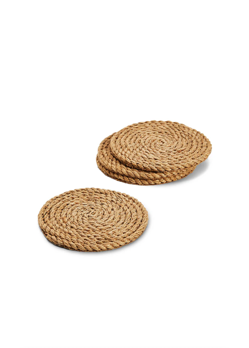Two's Company Full Circle Set of 4 Jute Coasters