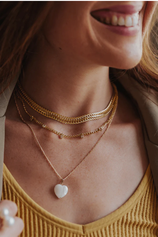 HEART Necklace - Mother of Pearl